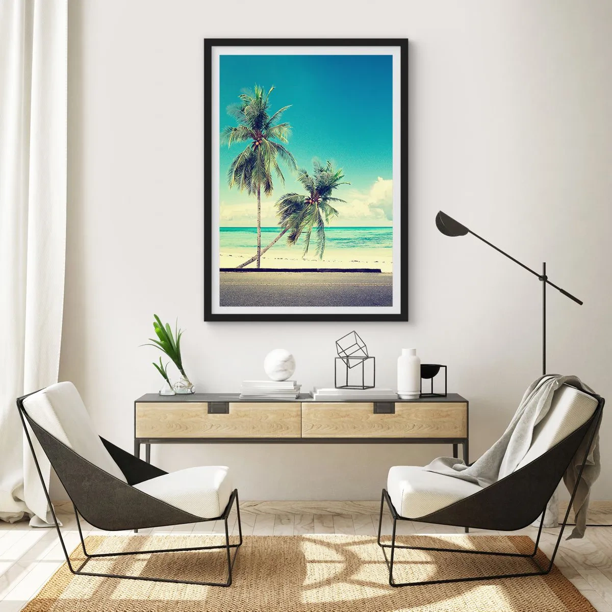 Pôster com moldura preta - Está na hora das férias - 70x100 cm