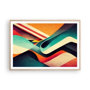 Pôster com moldura de carvalho claro - Composição intensa - 100x70 cm