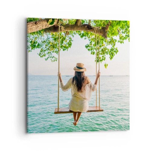 Quadro em tela - A vida é bela - 70x70 cm