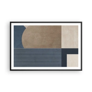 Pôster com moldura preta - Uma composição de simplicidade e redondeza - 91x61 cm
