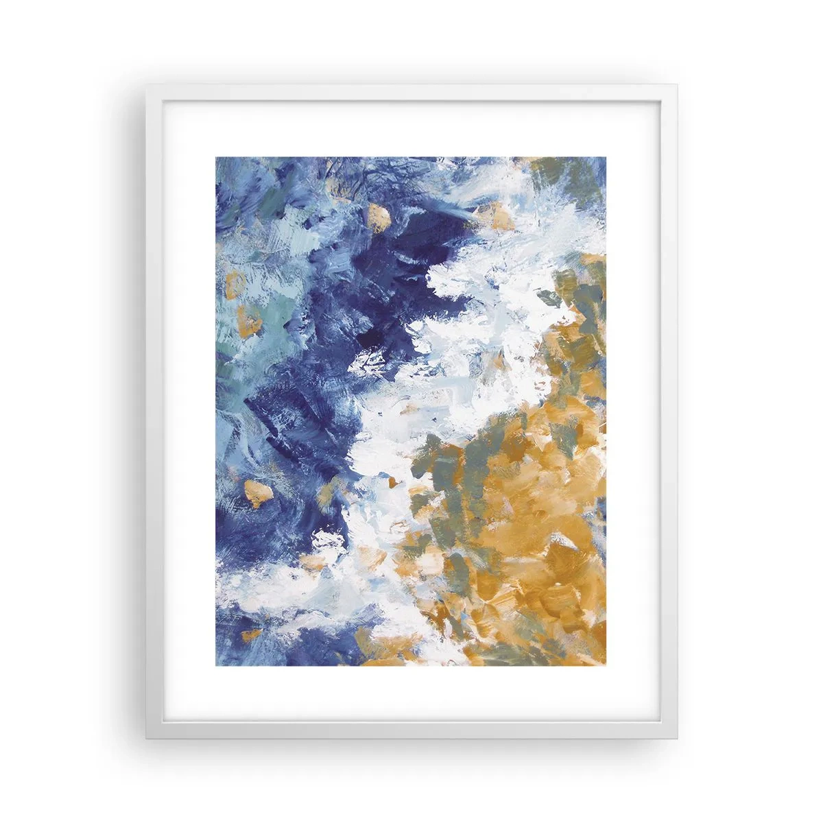 Pôster em moldura branca - Dança dos elementos - 40x50 cm