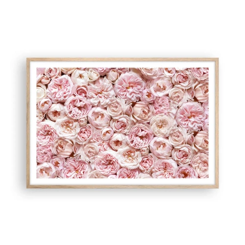 Pôster com moldura de carvalho claro - Uma cama de rosas - 91x61 cm