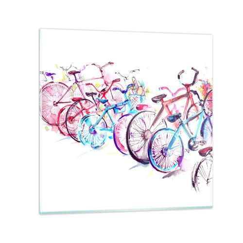 Quadro em vidro - Reunião do Clube Antimoto  - 30x30 cm