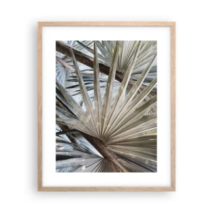 Pôster com moldura de carvalho claro - Leques nos trópicos - 40x50 cm