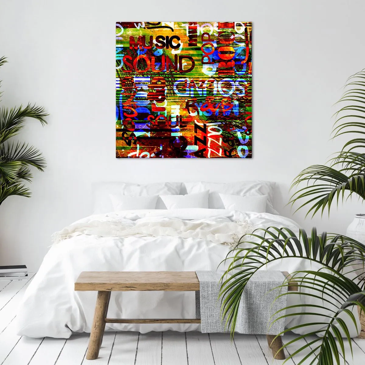 Quadro em tela - Todas as cores do som - 30x30 cm