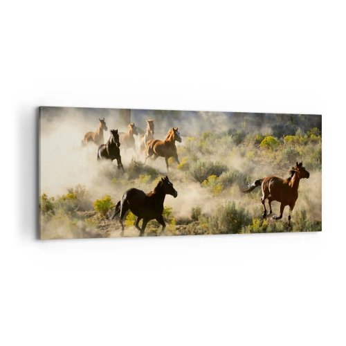 Quadro em tela - Competição - liberdade ou força masculina? - 100x40 cm