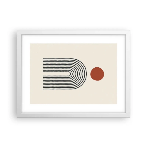 Pôster em moldura branca - Magnetismo de formas e cores - 40x30 cm