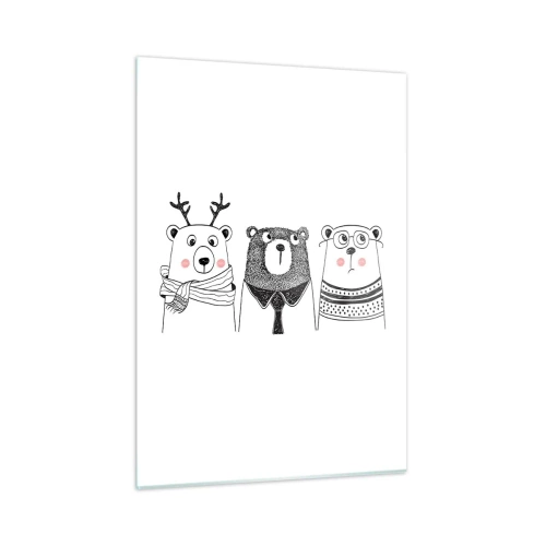 Quadro em vidro - Urso, ursinho e ursão - 50x70 cm