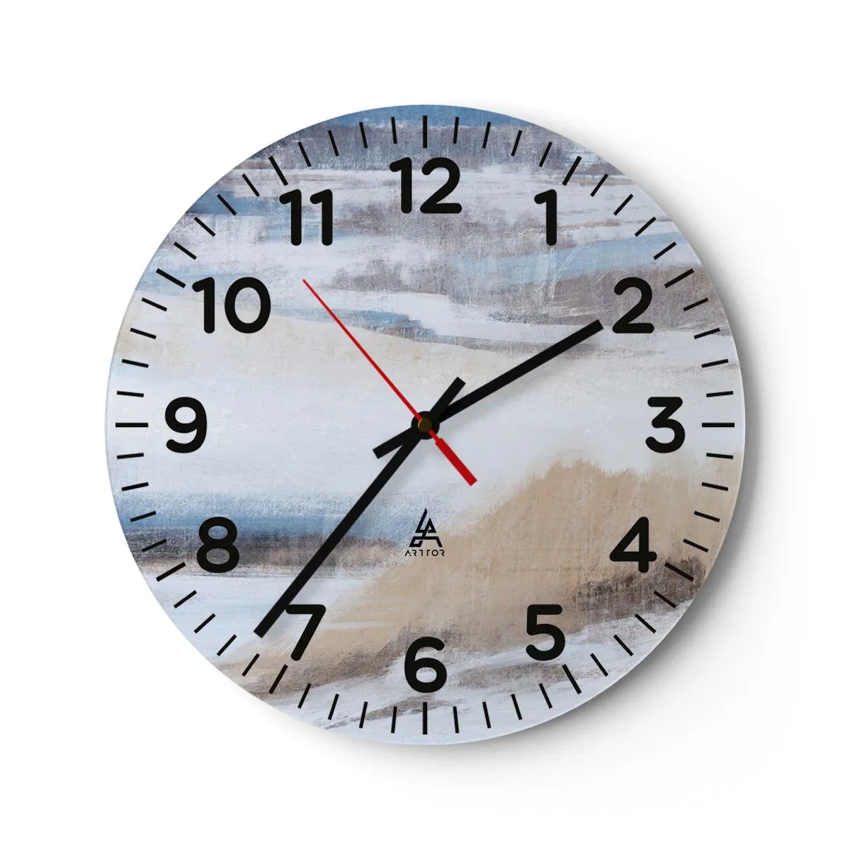 Relógio de parede - Relógio em vidro - Composição de inverno - 30x30 cm