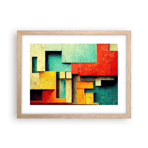 Pôster com moldura de carvalho claro - Festival de ângulos vivos - 40x30 cm