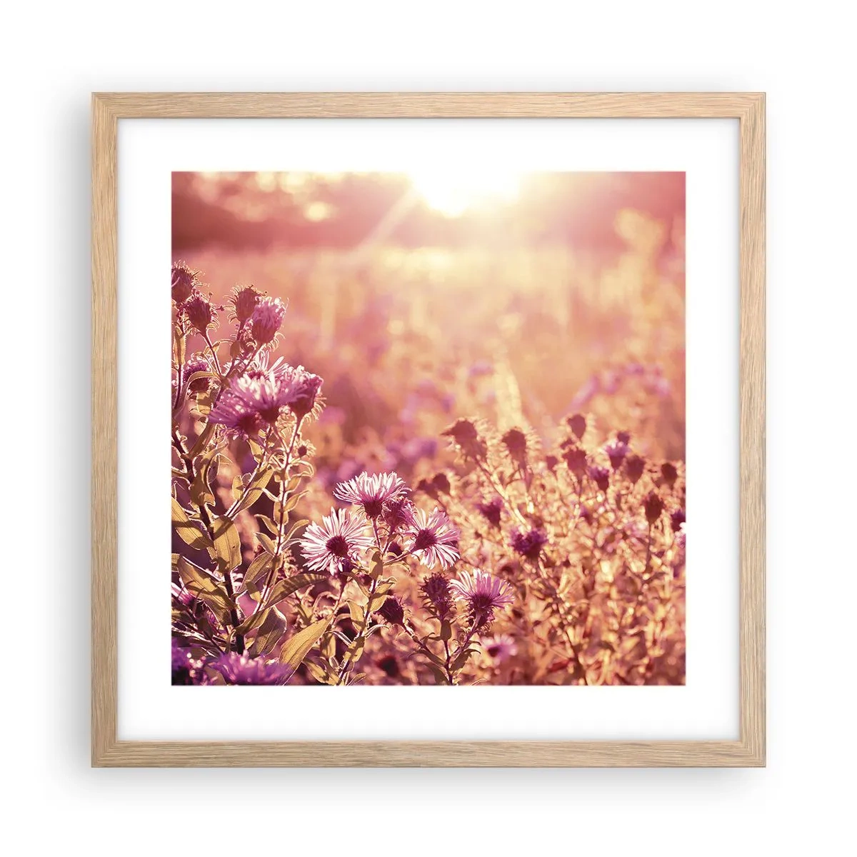 Pôster com moldura de carvalho claro - Antes do verão acabar - 40x40 cm