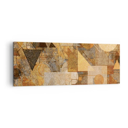 Quadro em tela - Estudo Cubista em Bronze - 140x50 cm