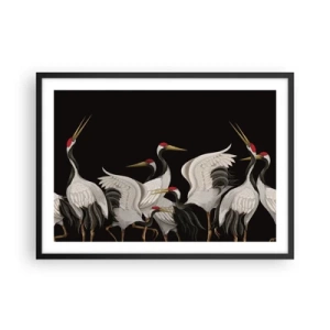Pôster com moldura preta - Assuntos de aves - 70x50 cm