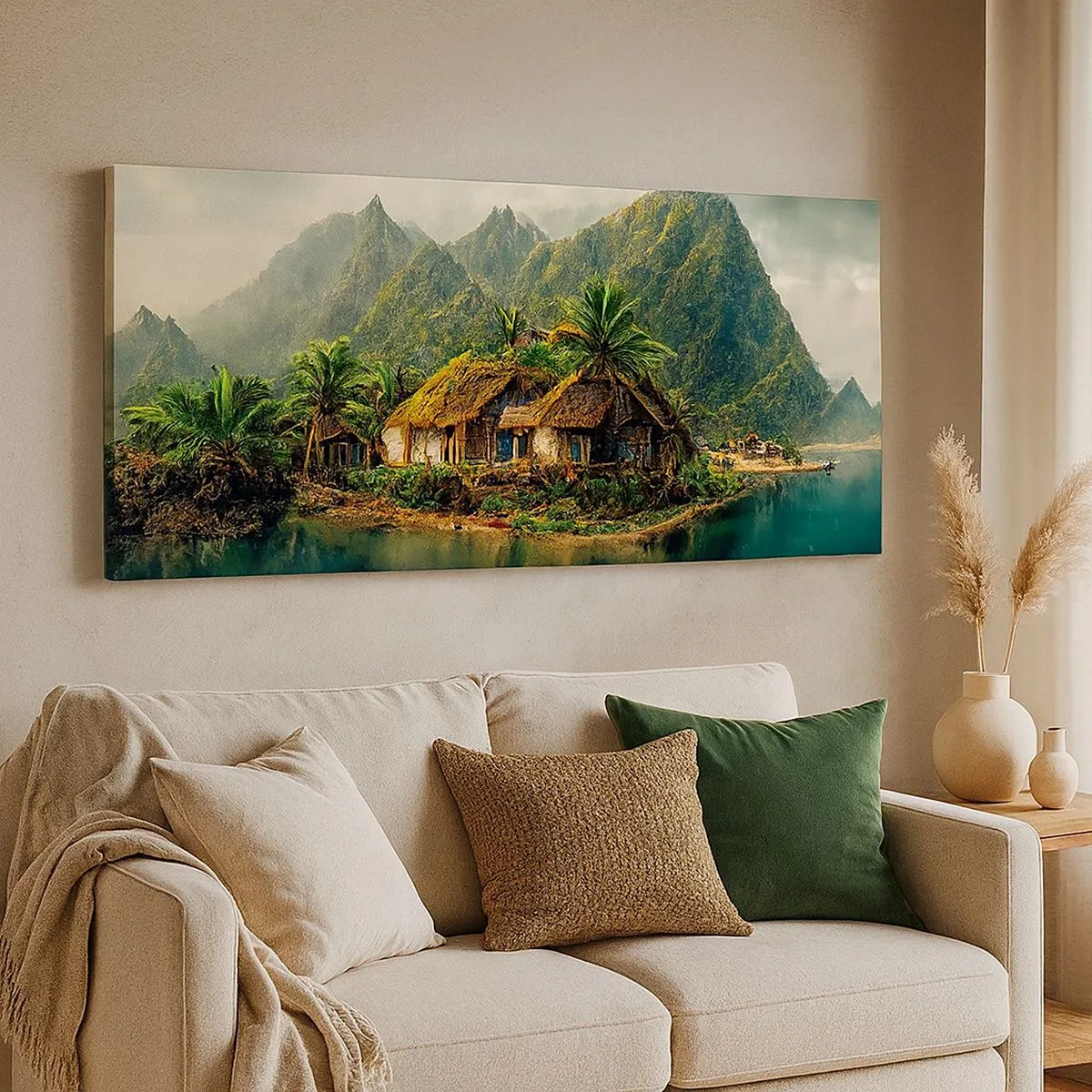 Quadro em tela - Paraíso Tropical - 100x40 cm