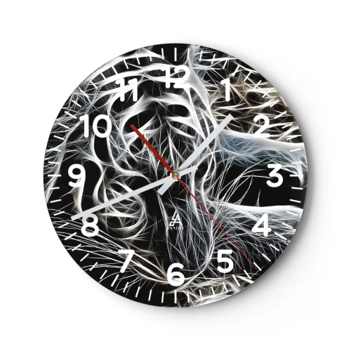 Relógio de parede - Relógio em vidro - Um estudo da leveza do gato - 30x30 cm