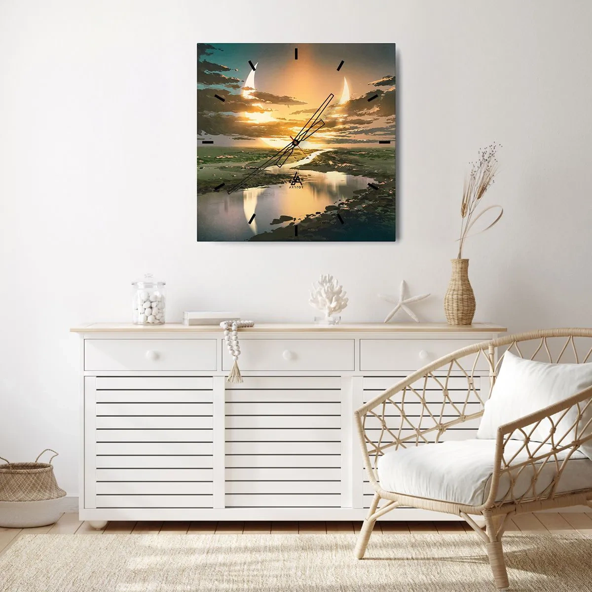 Relógio de parede - Relógio em vidro - Algures numa galáxia muito, muito distante - 40x40 cm