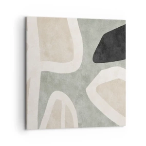 Quadro em tela - Composição com motivo preto - 50x50 cm