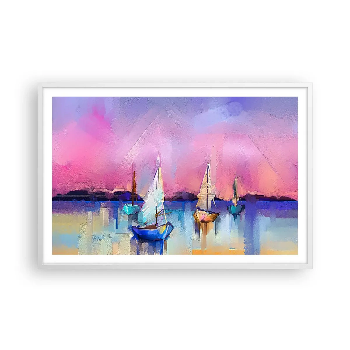 Pôster em moldura branca - Direção: águas largas - 91x61 cm