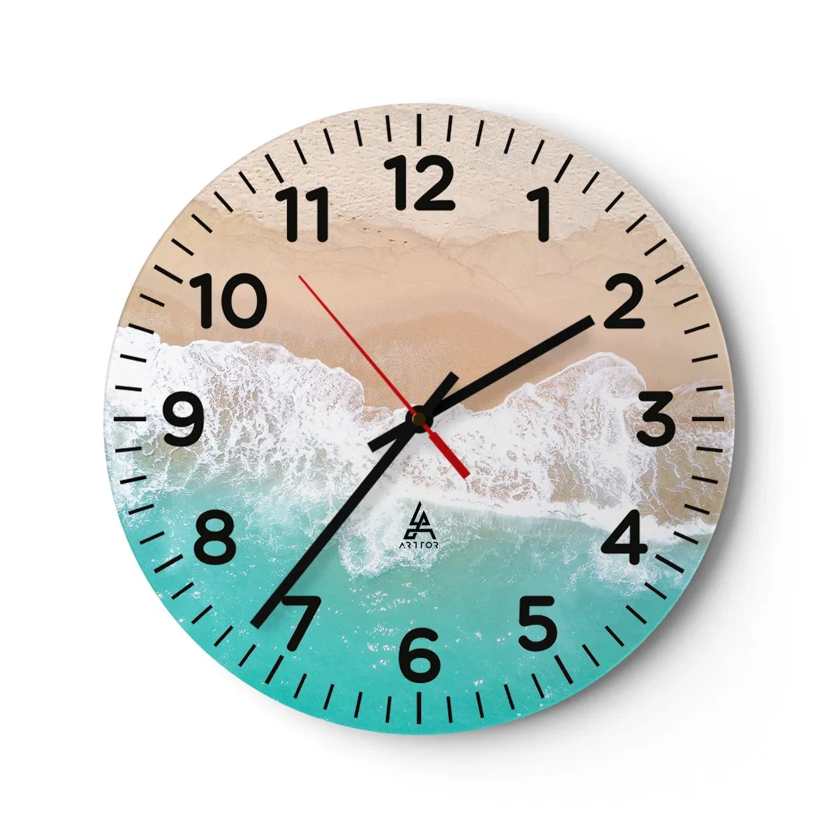 Relógio de parede - Relógio em vidro - Toque carinhoso - 40x40 cm