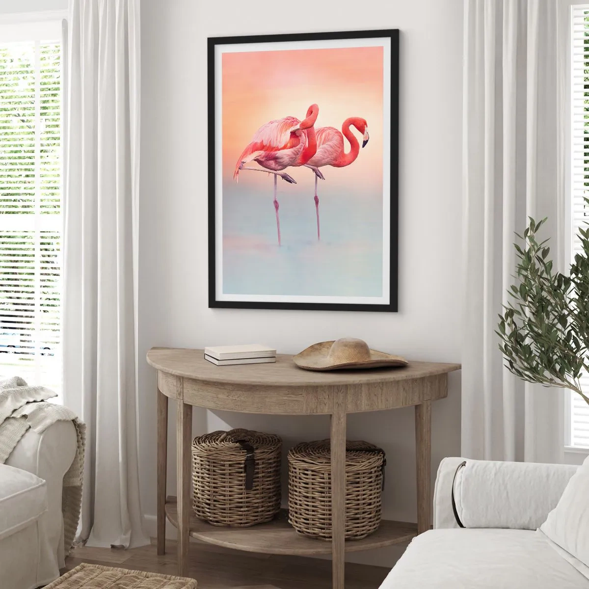 Pôster com moldura preta - Na cor do sol poente - 61x91 cm
