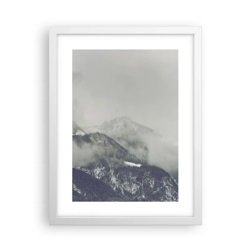 Pôster em moldura branca - Vale nebuloso - 30x40 cm