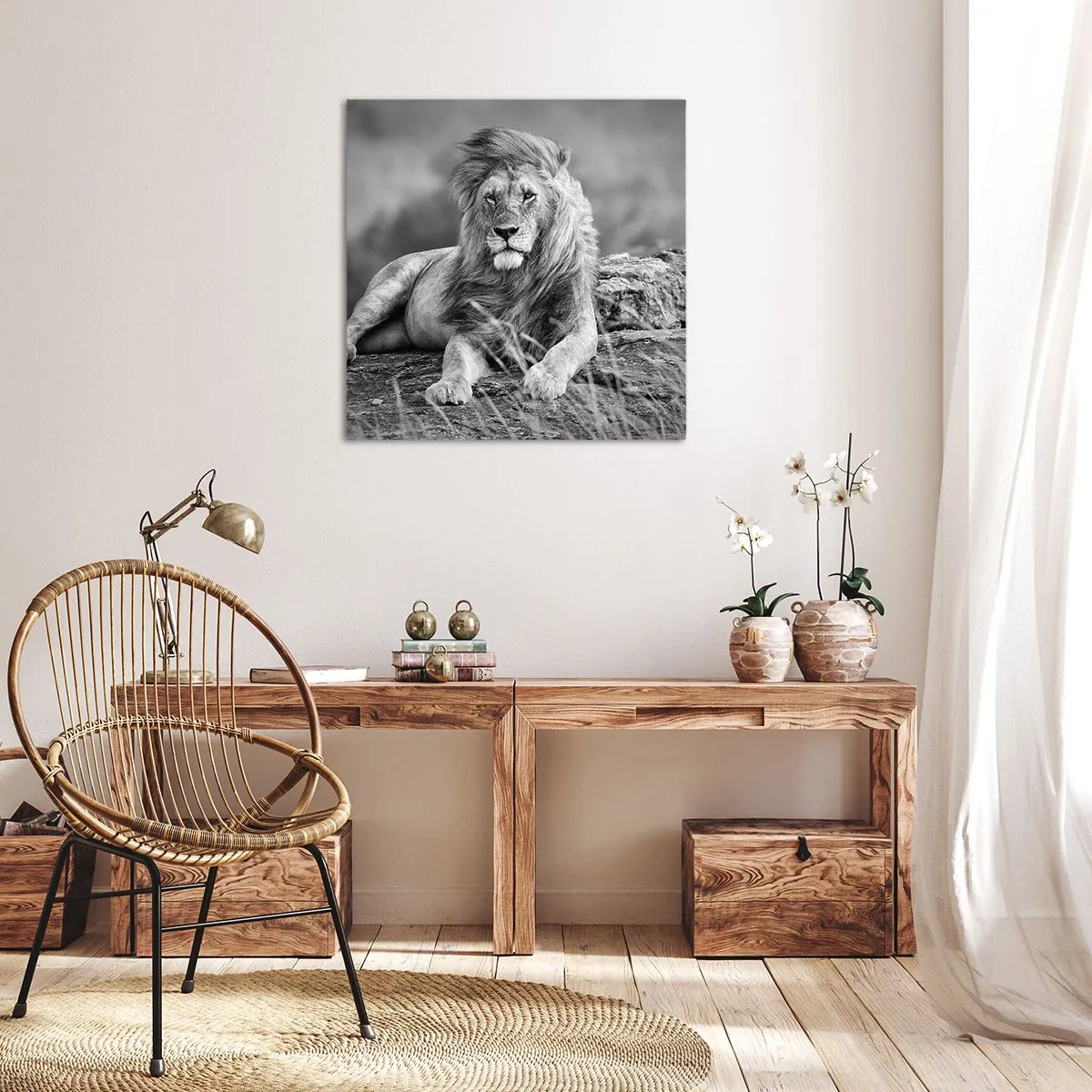 Quadro em tela - Sesta real - 60x60 cm