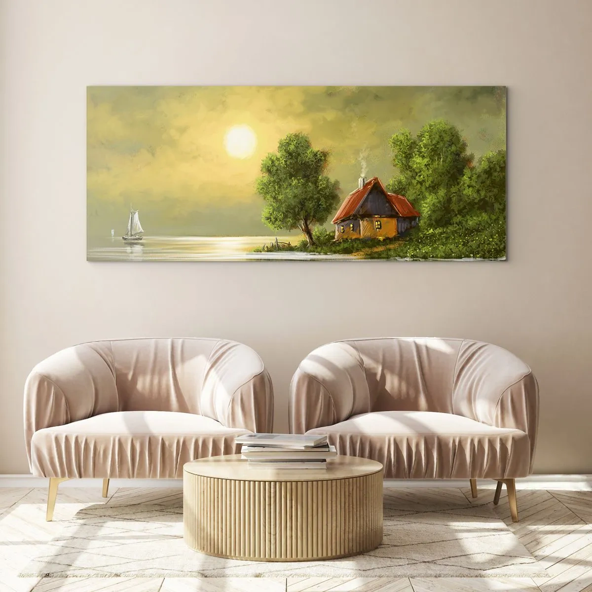 Quadro em vidro - Lindo como uma paisagem - 160x50 cm
