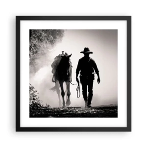 Pôster com moldura preta - Manhã no Texas - 40x40 cm