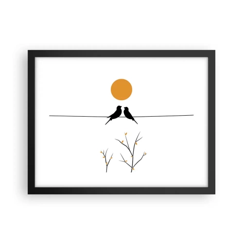 Pôster com moldura preta - A noite dos rouxinóis - 40x30 cm