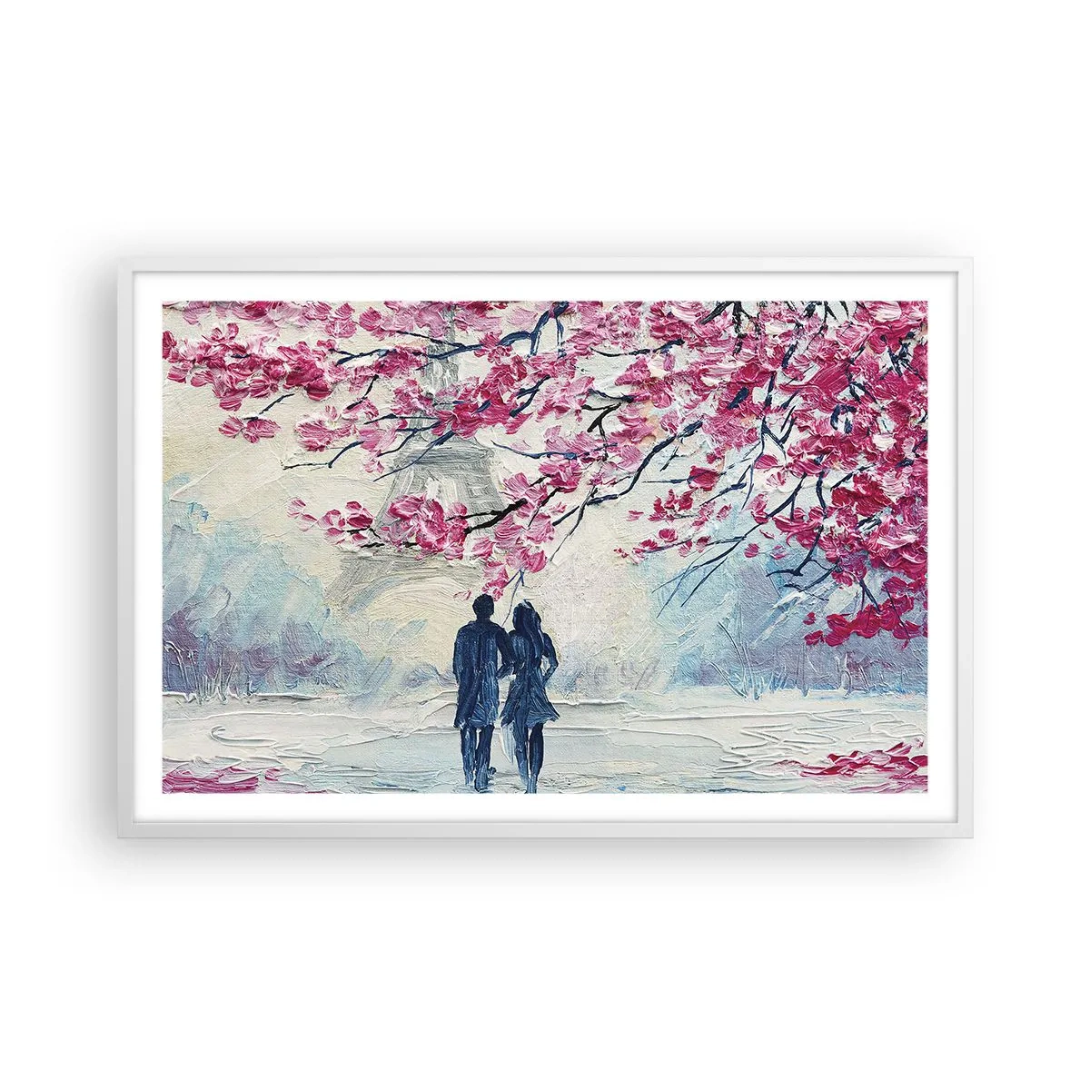 Pôster em moldura branca - Passeio romântico - 91x61 cm