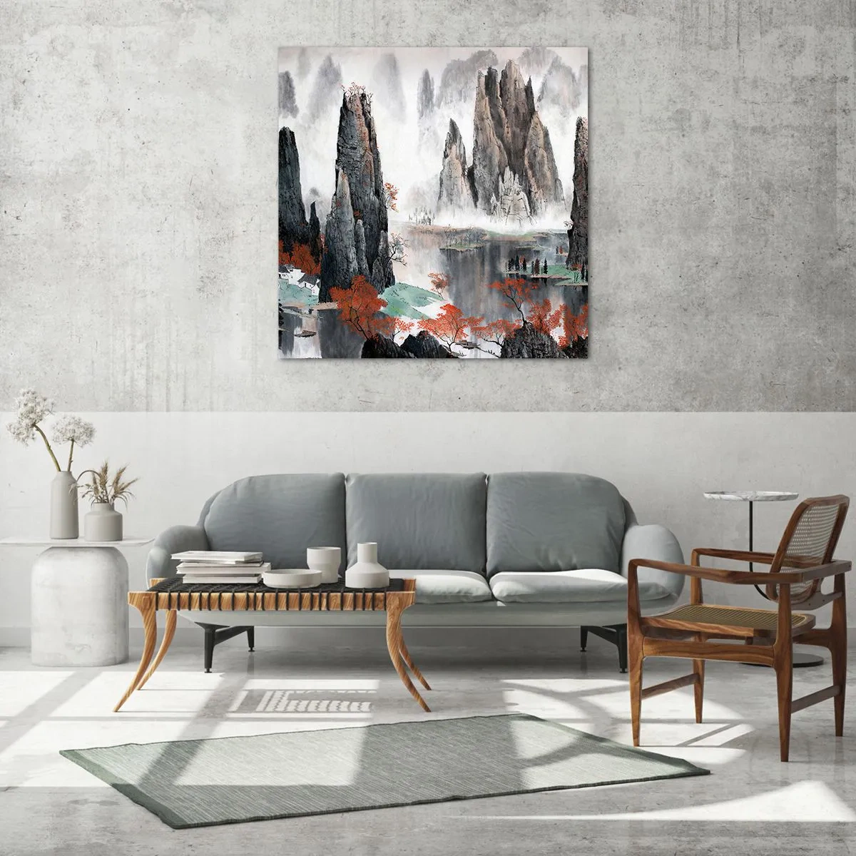 Quadro em vidro - Poderosos guardiões  - 70x70 cm