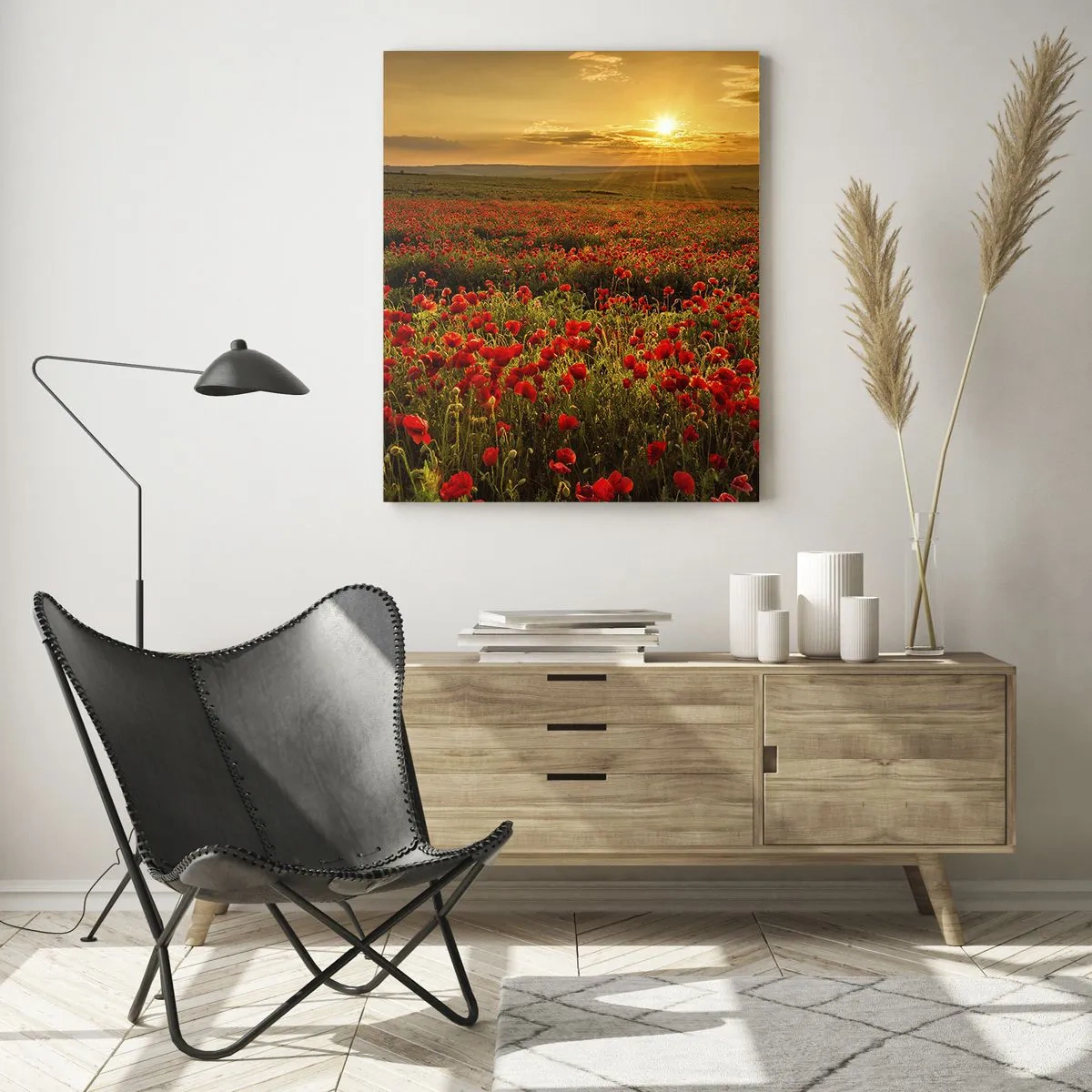 Quadro em vidro - Entre o farfalhar da onda de prados, entre o dilúvio das flores - 50x70 cm