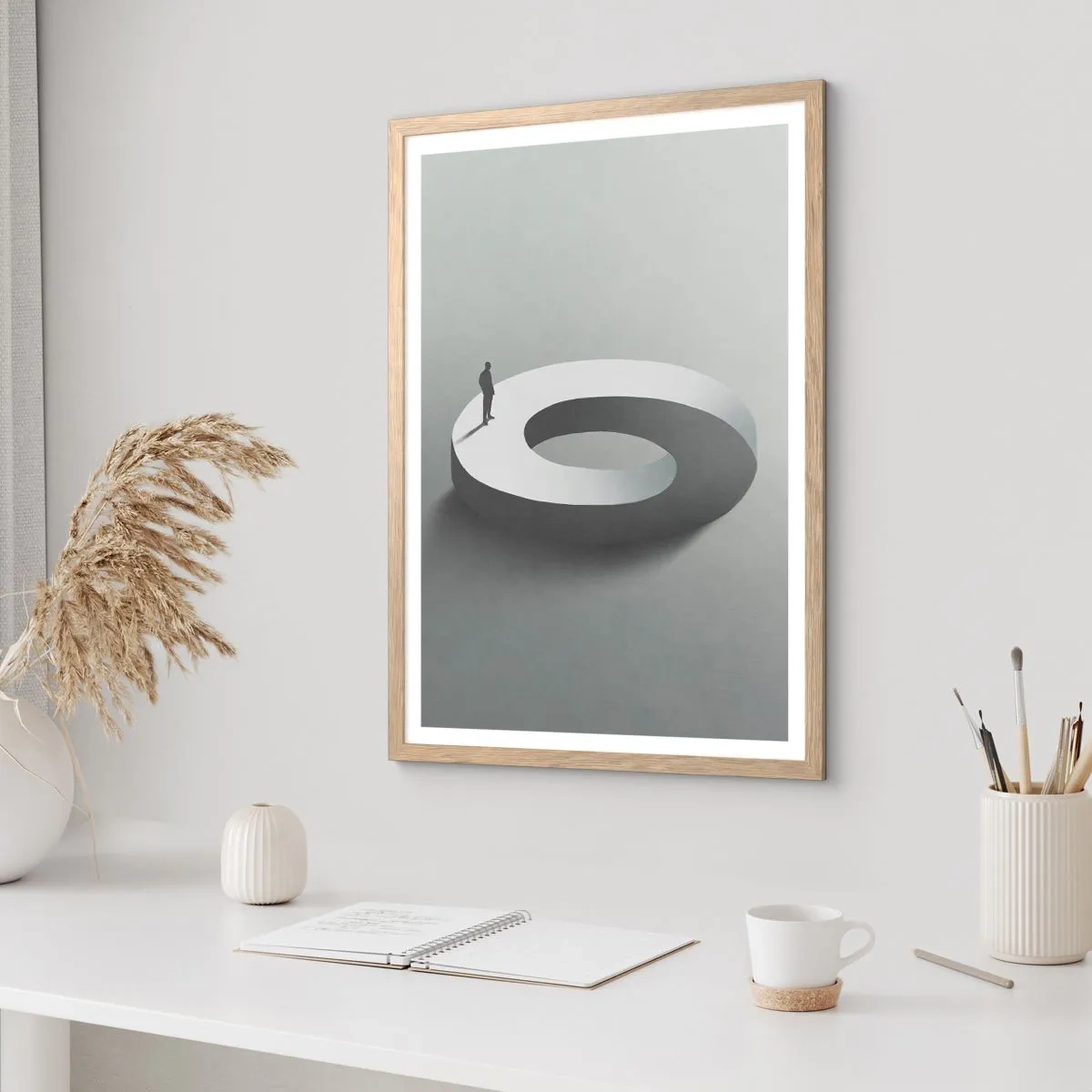 Pôster com moldura de carvalho claro - Seja inteligente - 70x100 cm