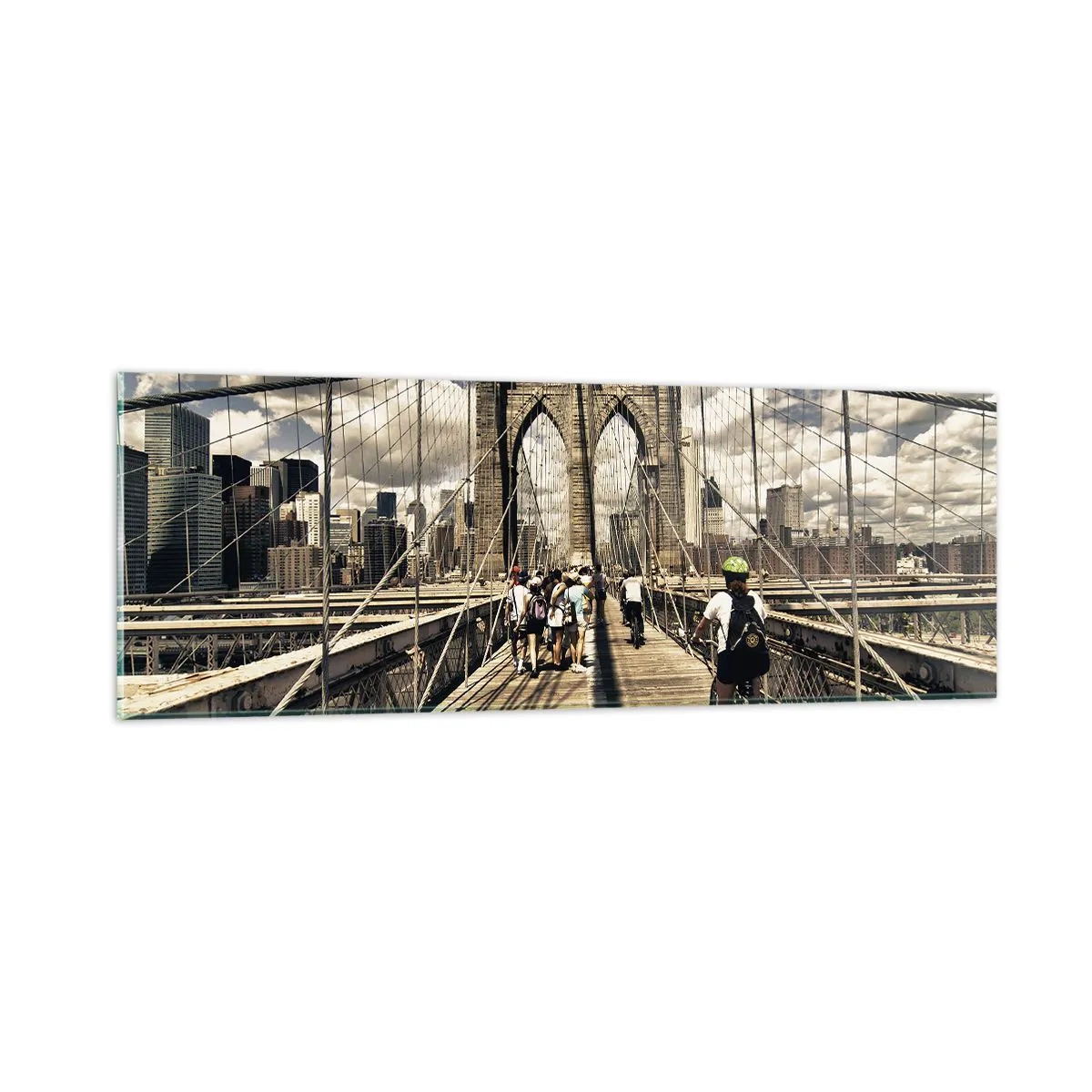 Quadro em vidro - Direto para o coração da cidade - 90x30 cm
