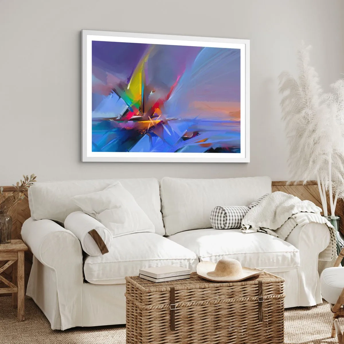 Pôster em moldura branca - Como as asas de um pássaro - 91x61 cm