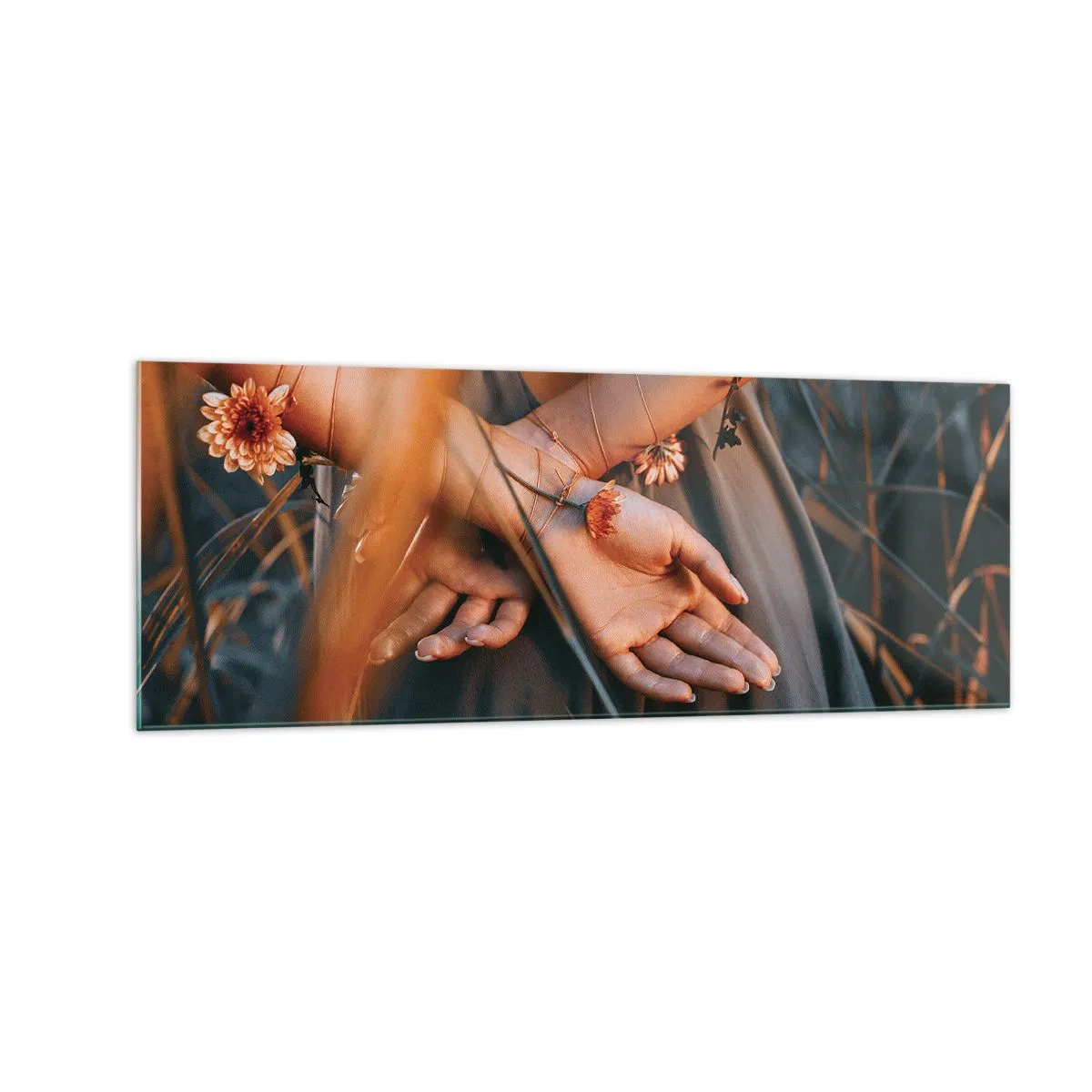 Quadro em vidro - Ligada à natureza - 140x50 cm