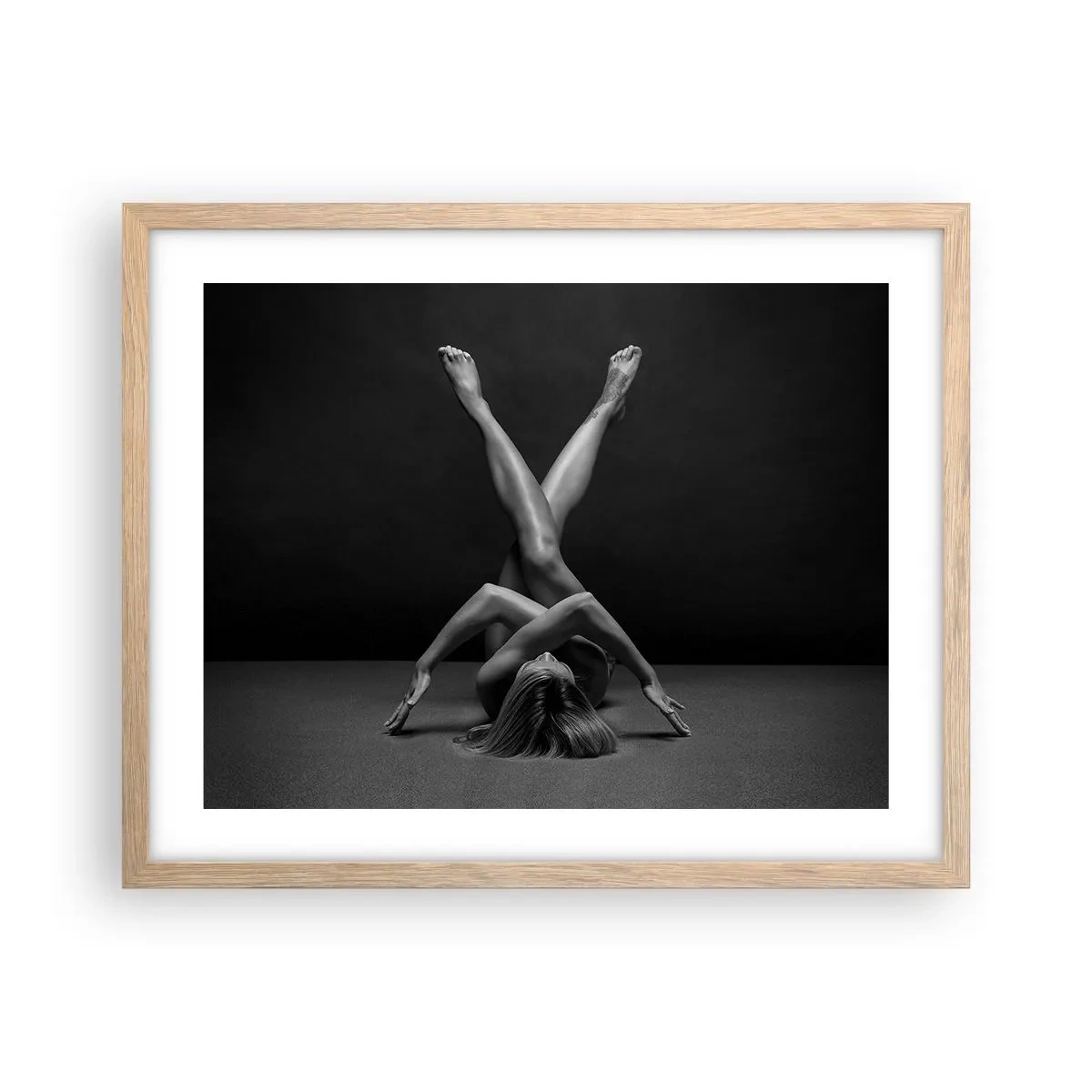 Pôster com moldura de carvalho claro - Geometria da nudez - 50x40 cm