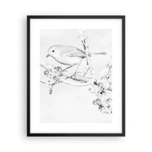 Pôster com moldura preta - Manhã de inverno - 40x50 cm