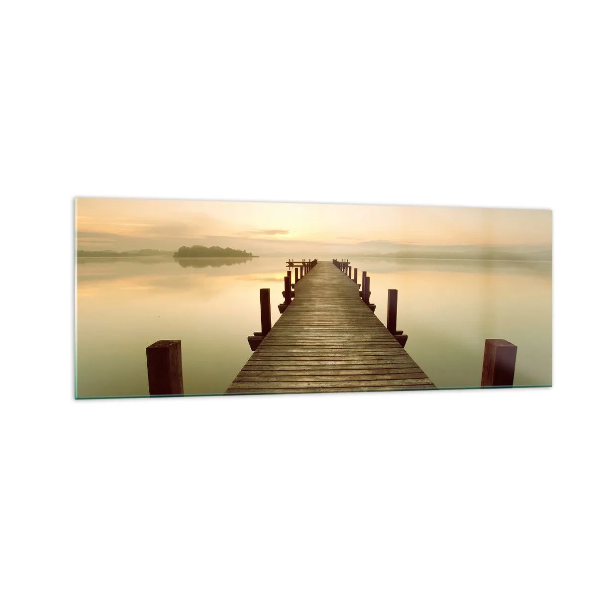 Quadro em vidro - Antes do amanhecer, nascer do sol, luz - 140x50 cm