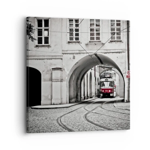 Quadro em tela - Através do labirinto urbano - 30x30 cm