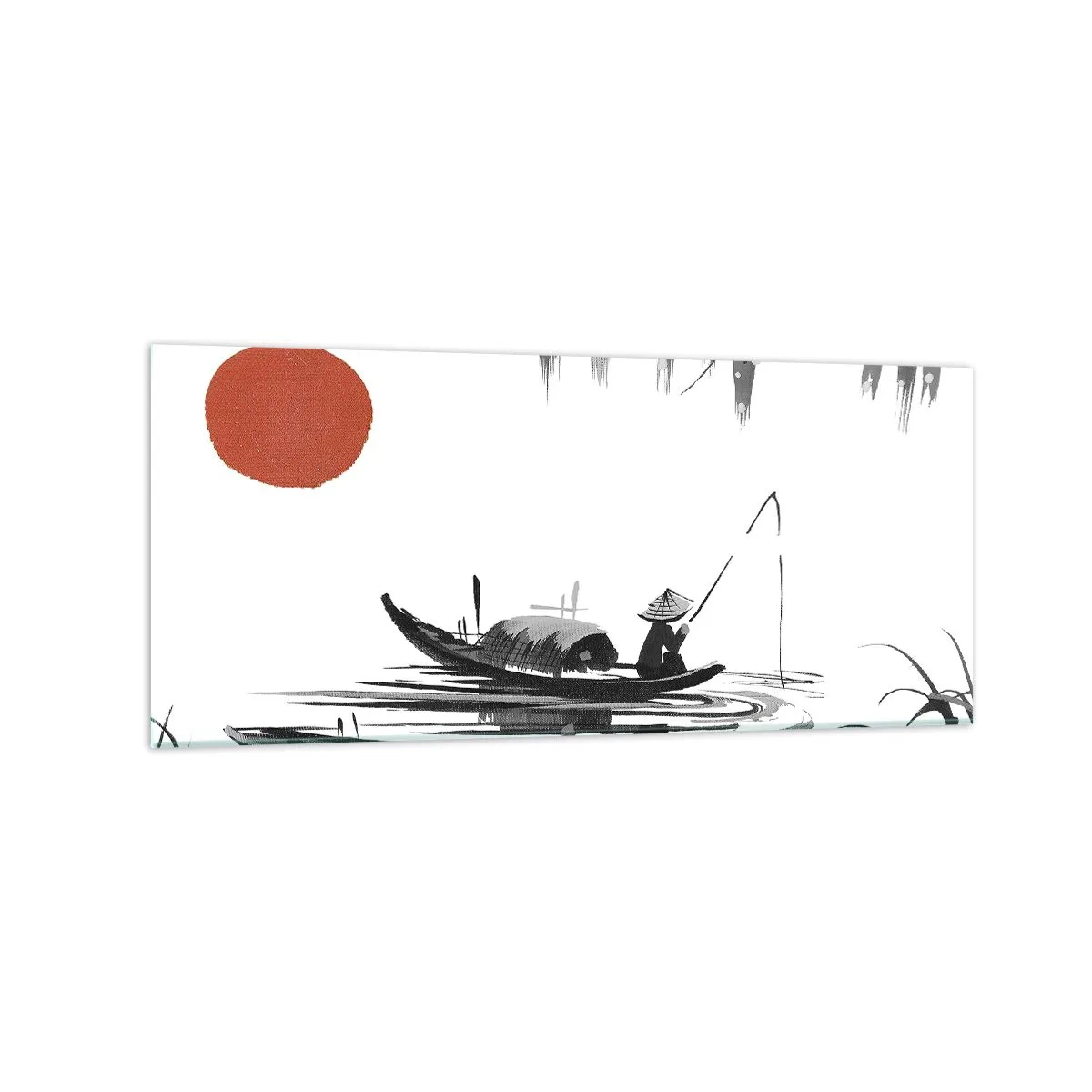 Quadro em vidro - Tarde asiática - 120x50 cm