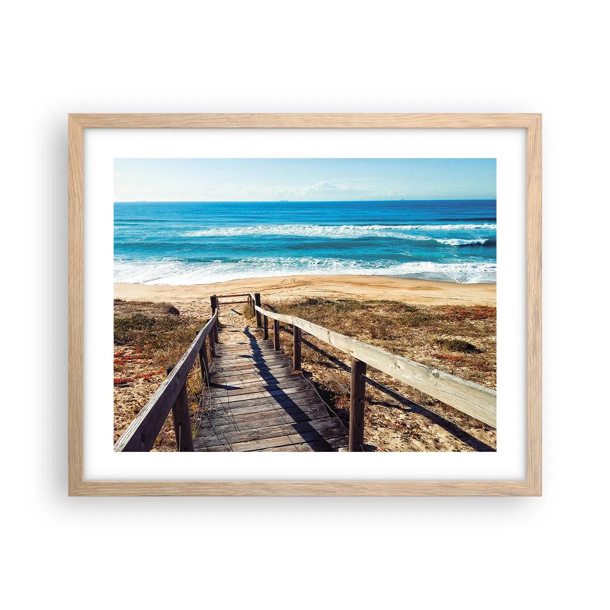 Pôster com moldura de carvalho claro - Corra! - 50x40 cm