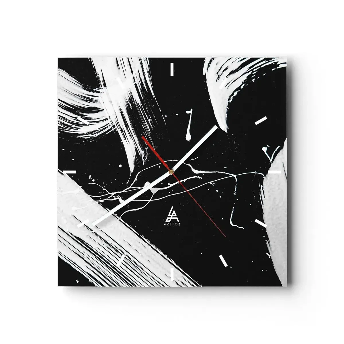 Relógio de parede - Relógio em vidro - Quebrar a escuridão - 30x30 cm