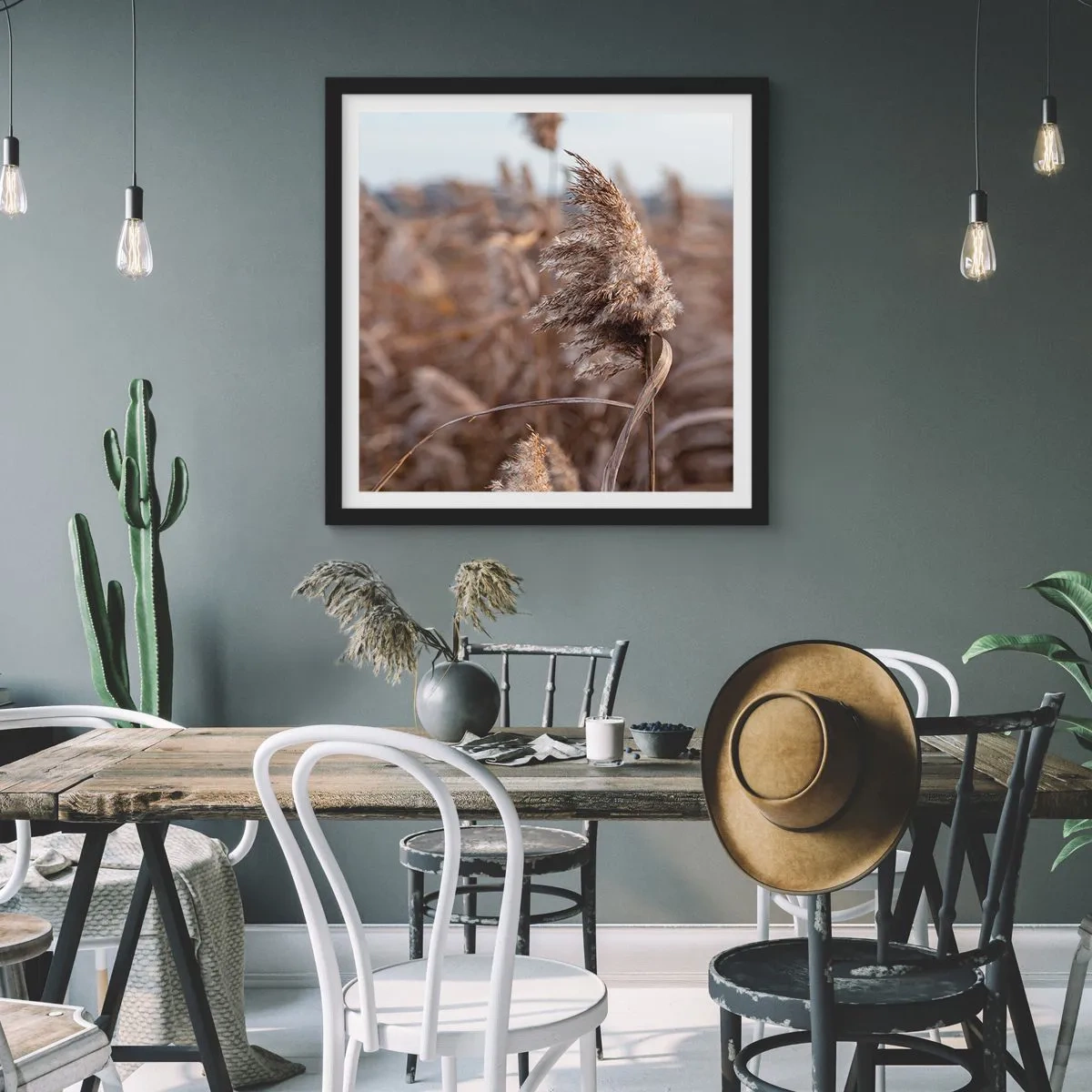 Pôster com moldura preta - É hora de voar com o vento - 30x30 cm