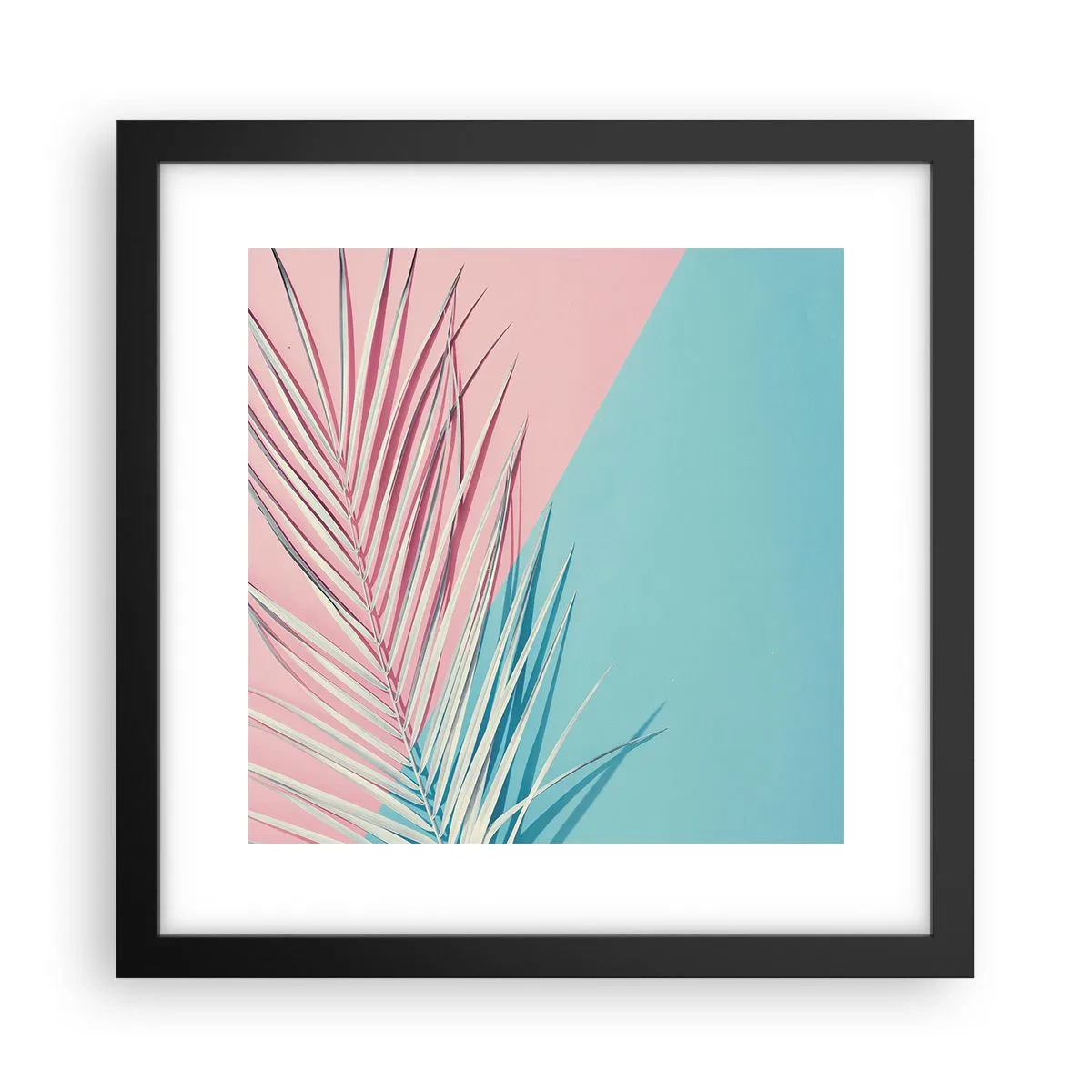 Pôster com moldura preta - Impressão tropical - 30x30 cm