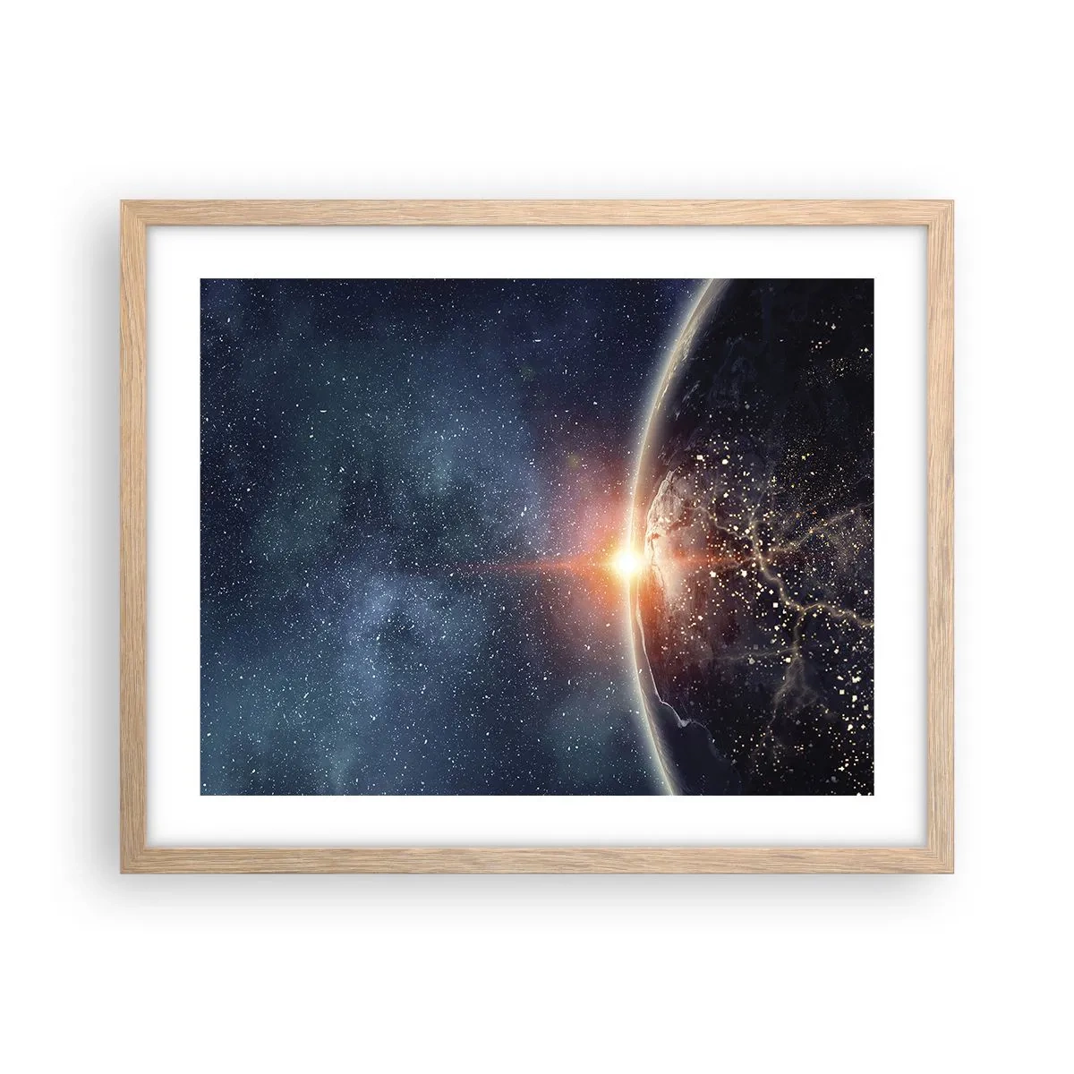 Pôster com moldura de carvalho claro - Numa nova perspetiva - 50x40 cm