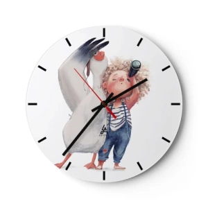 Relógio de parede - Relógio em vidro - O itinerário da grande viagem - 40x40 cm