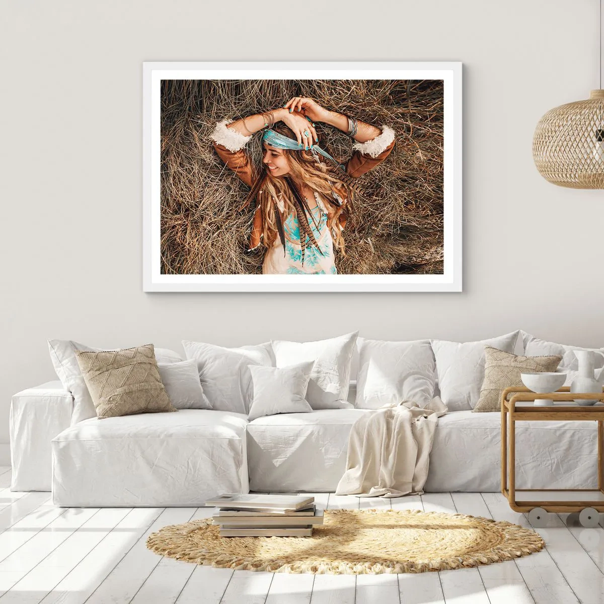 Pôster em moldura branca - A caminho do verão do amor - 70x50 cm