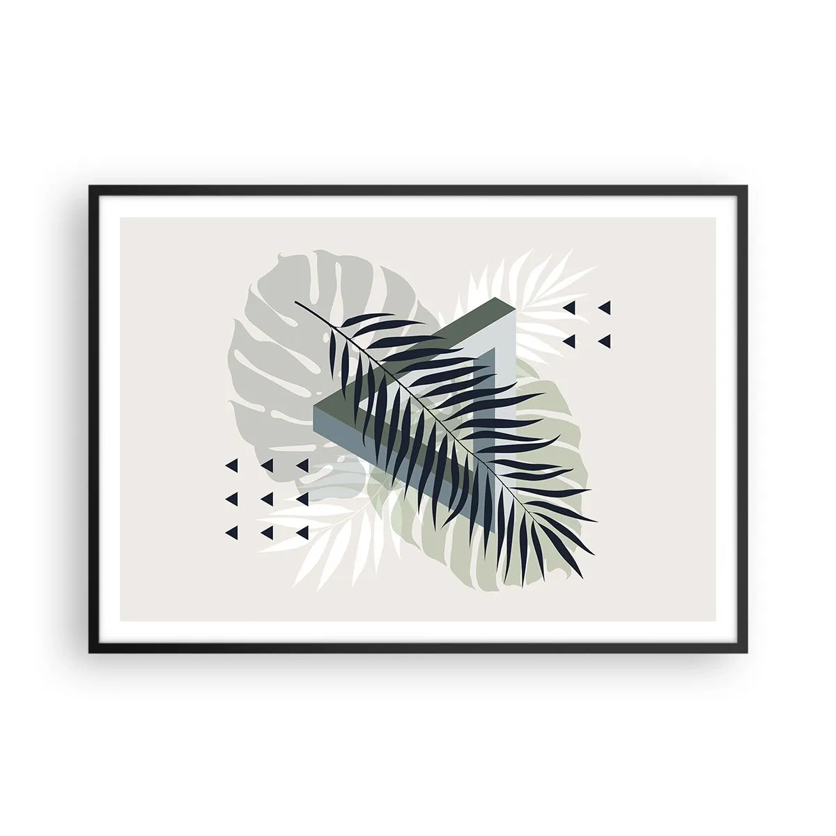 Pôster com moldura preta - Natureza e geometria – duas ordens? - 100x70 cm