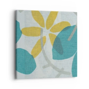 Quadro em tela - Entre as folhas azuis - 30x30 cm